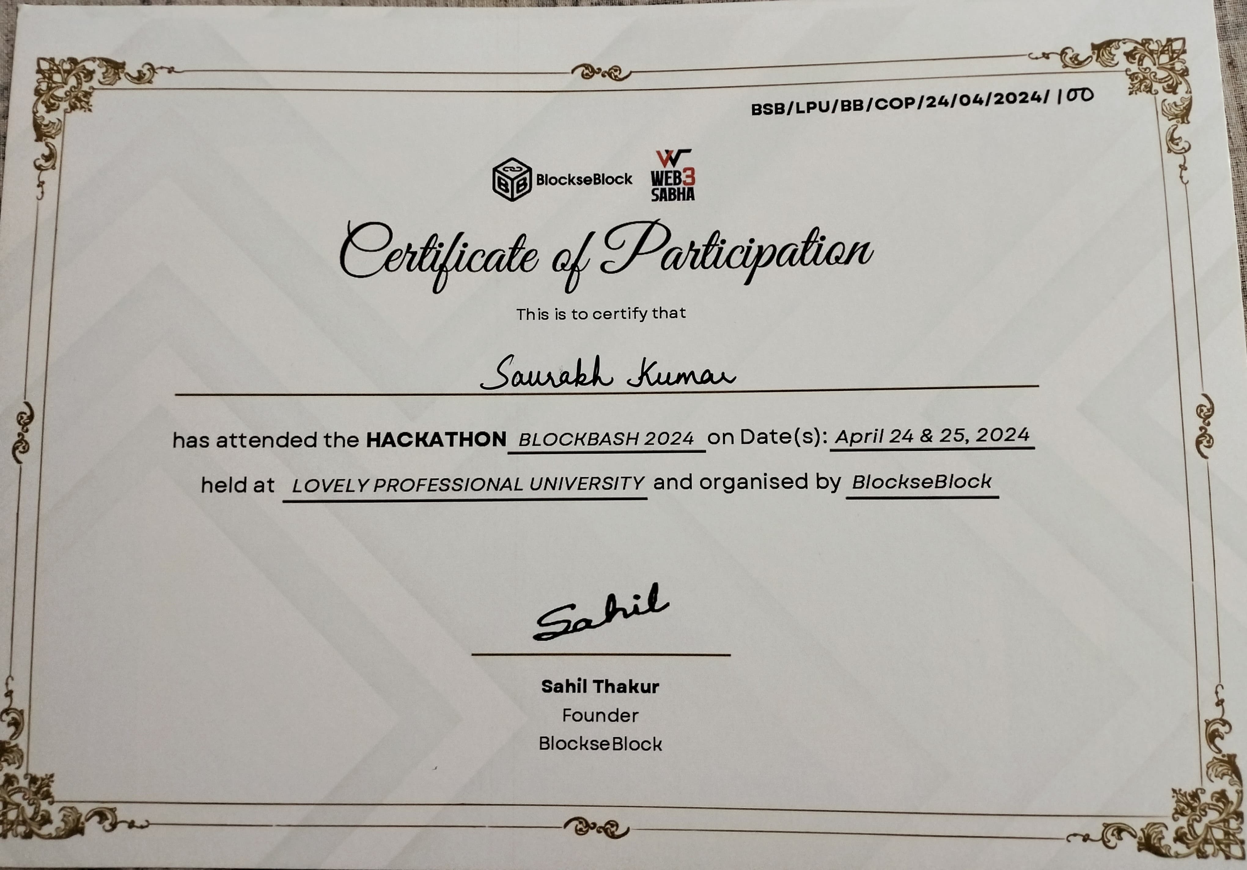 GFG Certificate